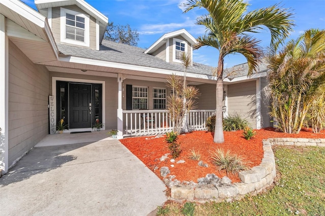 property entrance with a porch