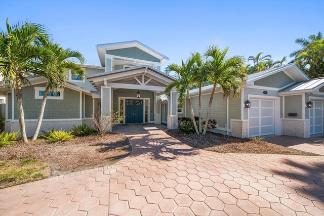 view of front of house with a garage