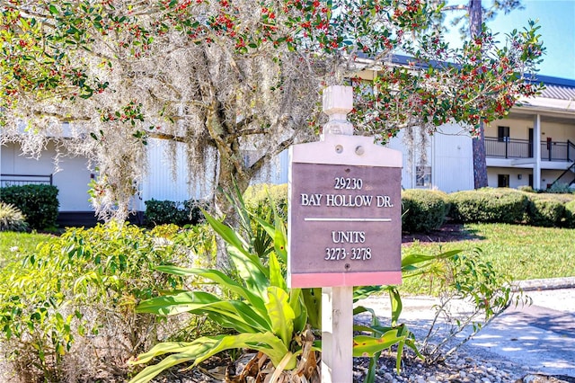 view of community sign