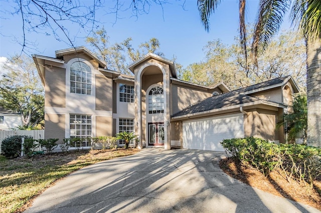 view of front of home featuring a garage