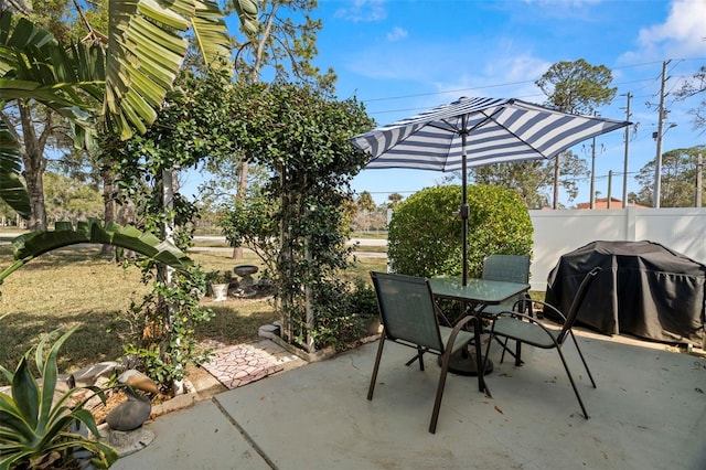 view of patio featuring grilling area