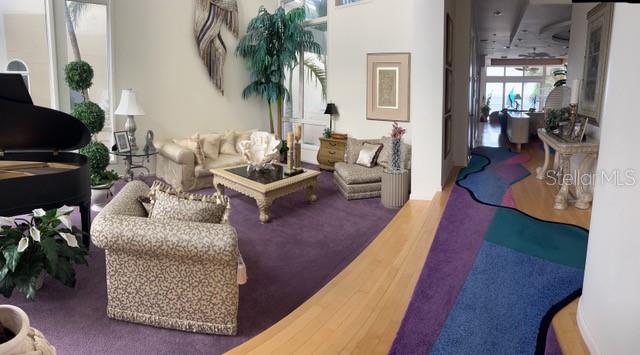 living room featuring wood-type flooring