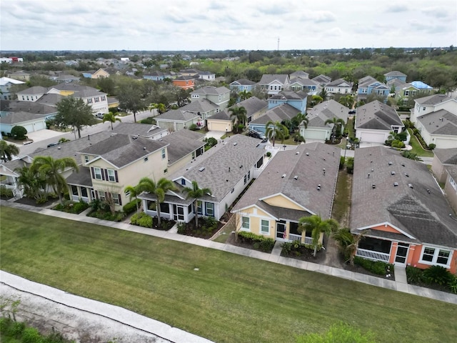 aerial view with a residential view