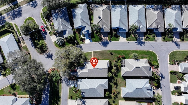 drone / aerial view with a residential view