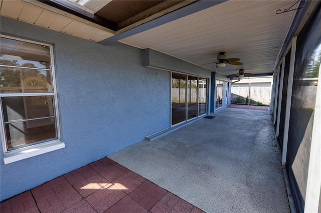 view of patio / terrace with ceiling fan