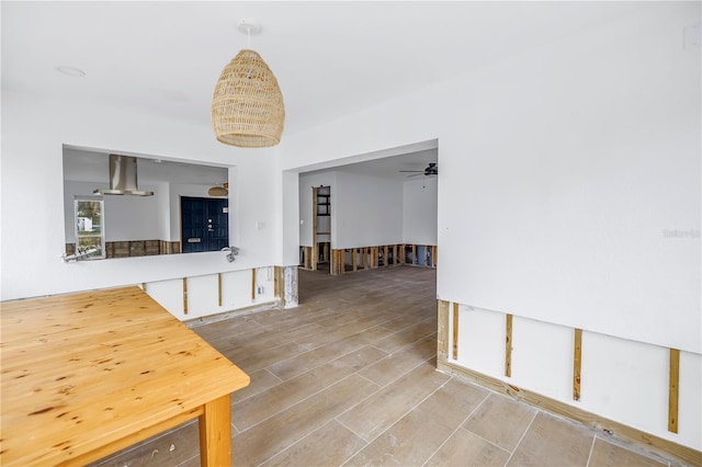 hall with light hardwood / wood-style floors