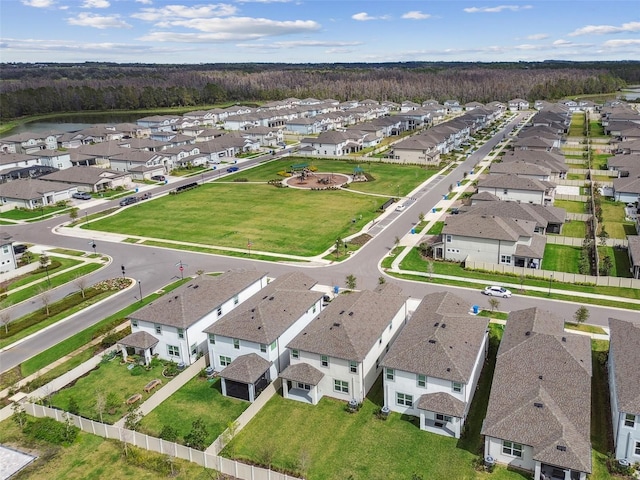 bird's eye view with a residential view