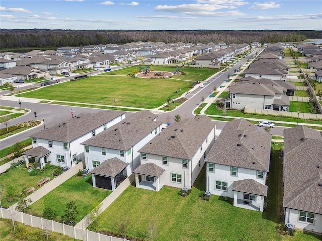 aerial view with a residential view