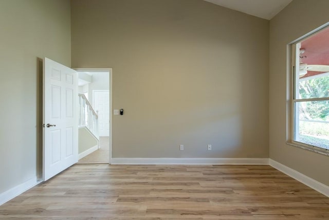 empty room featuring light wood-type flooring