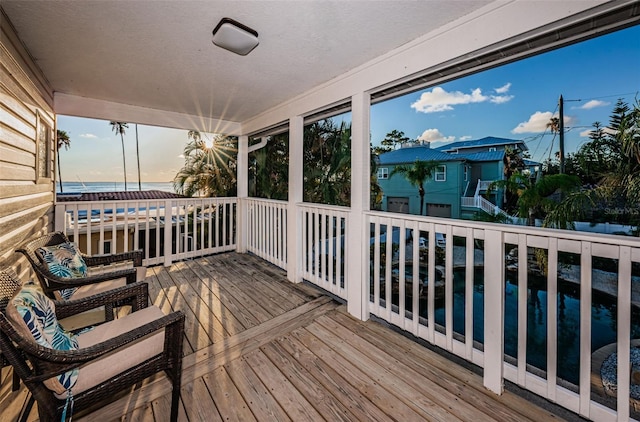 view of deck at dusk