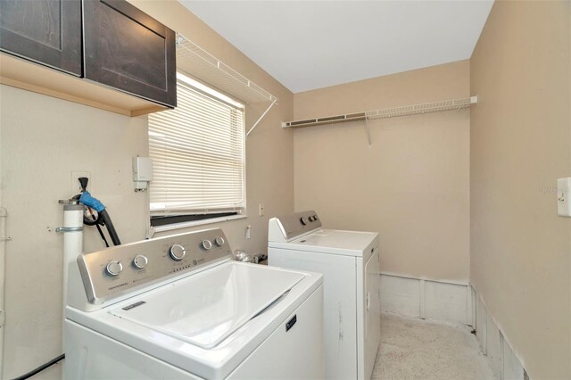 540 Florida Cir S, Apollo Beach, FL 33572 - washroom featuring cabinet space and washing machine and dryer