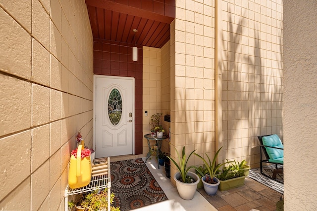 view of doorway to property