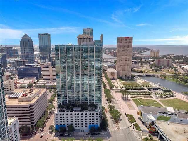 property's view of city with a water view