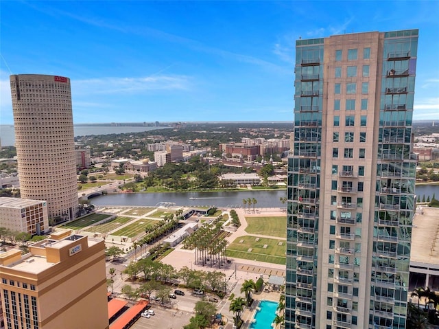 view of city featuring a water view