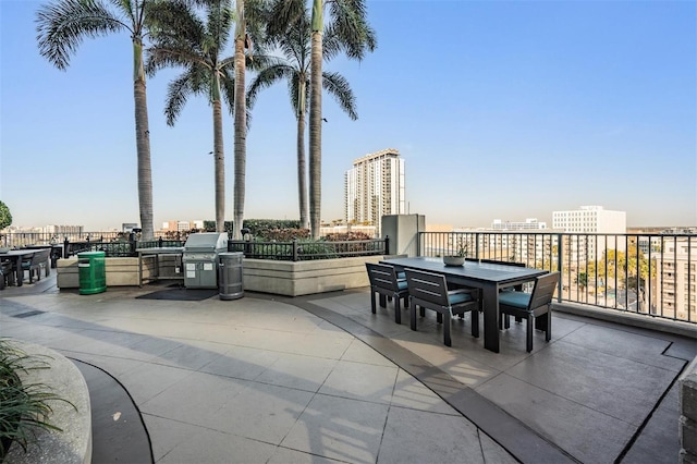 view of patio with area for grilling