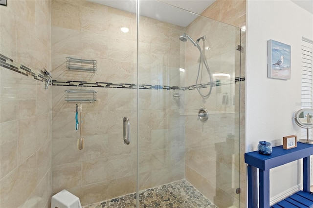 bathroom featuring walk in shower