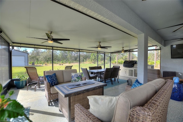 view of sunroom