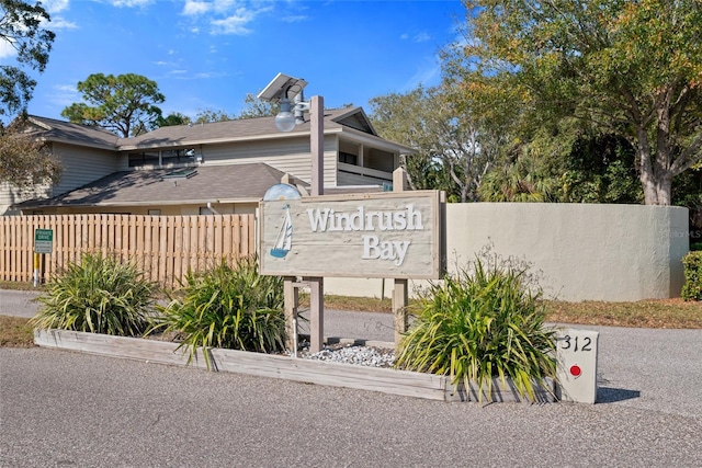 view of community sign