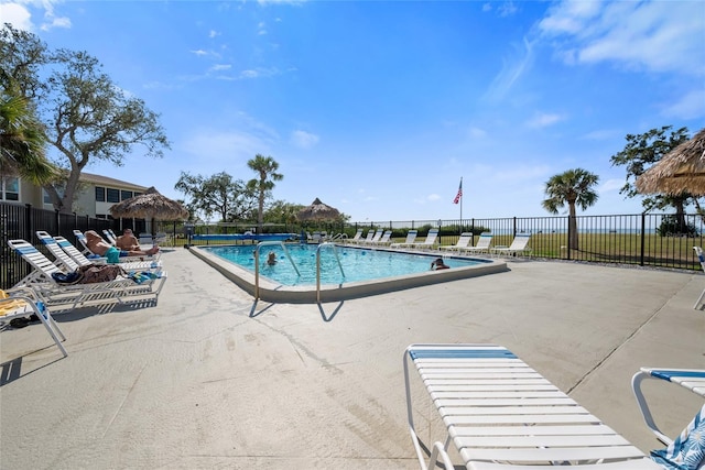 view of pool with a patio area