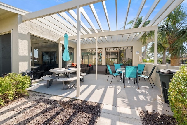 view of patio / terrace with a pergola