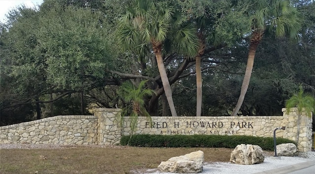 view of community sign