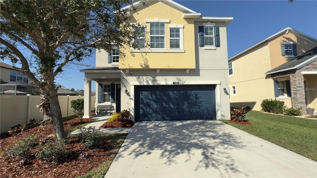 view of front of house with a garage