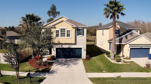 front facade featuring a front yard