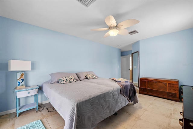 bedroom with ceiling fan