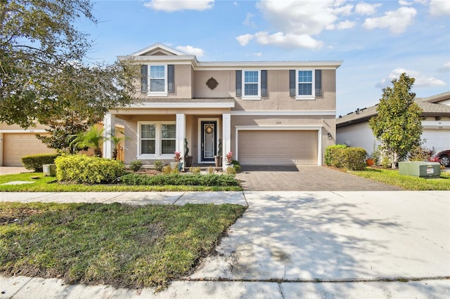 view of front of house with a garage