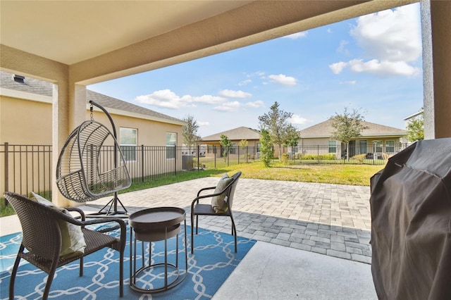 view of patio / terrace with area for grilling