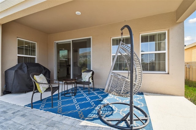 view of patio with grilling area