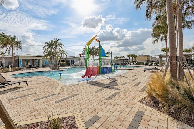 view of pool with a patio area