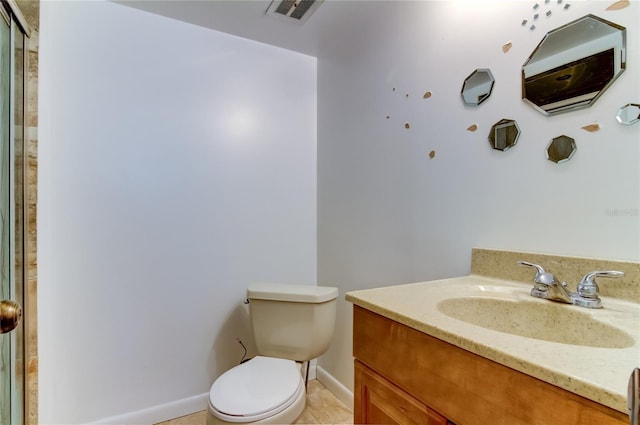 5396 Gulf Blvd Unit 110, St Pete Beach, FL 33706 - full bath featuring toilet, vanity, a shower with door, baseboards, and tile patterned floors