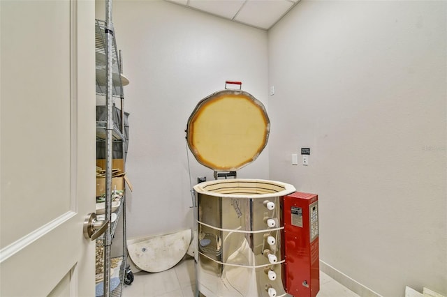 bathroom with tile patterned flooring