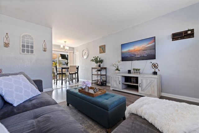 living room featuring hardwood / wood-style flooring