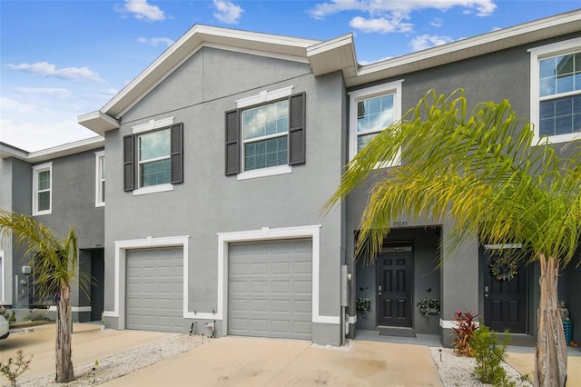 view of property with a garage