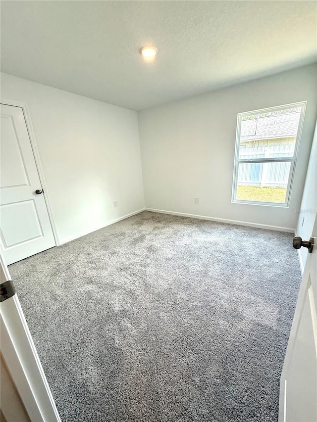 empty room featuring carpet floors and a textured ceiling