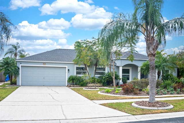 view of front of house with a garage