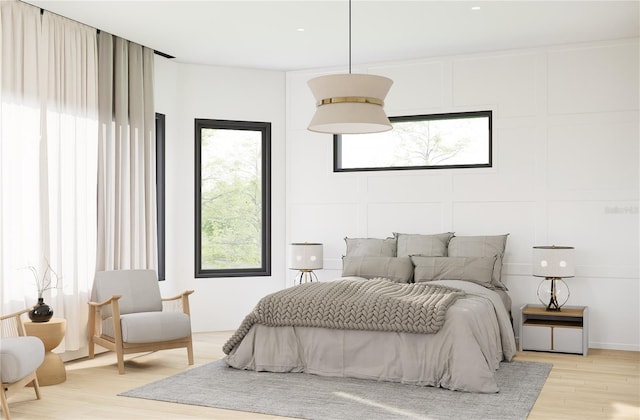 bedroom featuring light hardwood / wood-style flooring