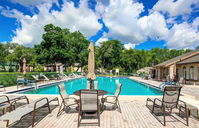 view of pool with a patio