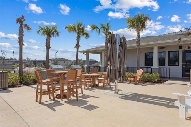 view of patio / terrace with ceiling fan