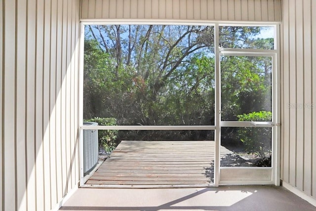 view of unfurnished sunroom