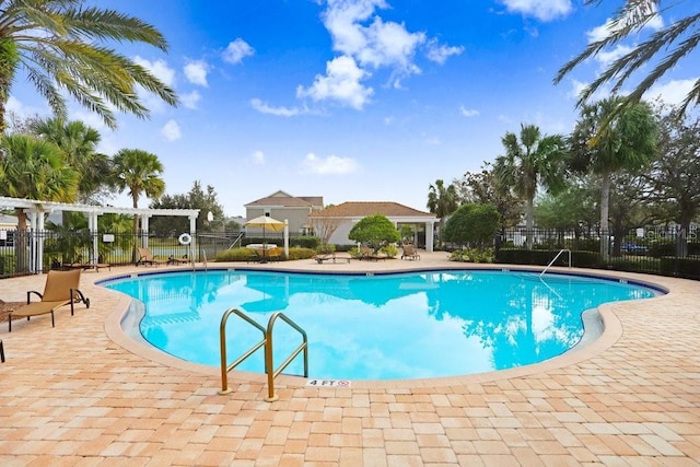 view of pool with a pergola