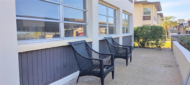 balcony with a patio area