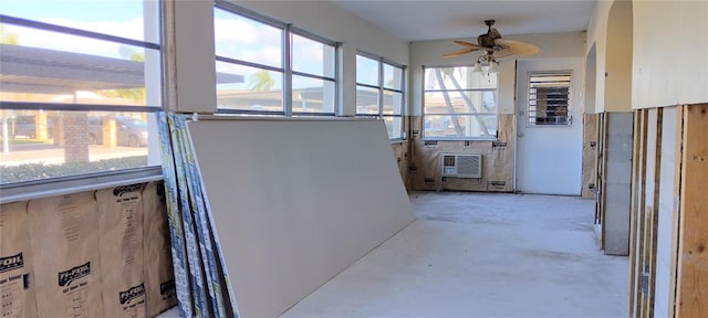 corridor with a wall mounted air conditioner