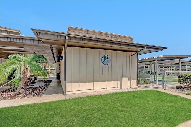 exterior space with a lawn