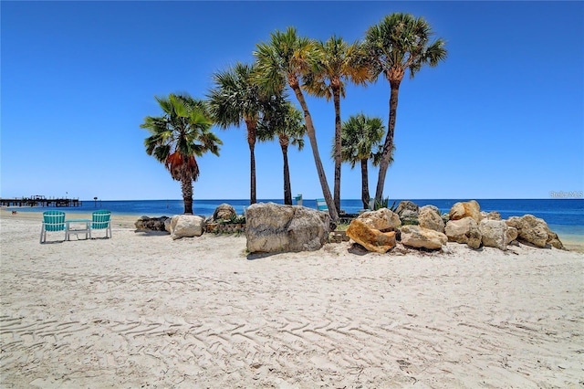 water view featuring a beach view