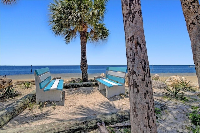 property view of water with a view of the beach