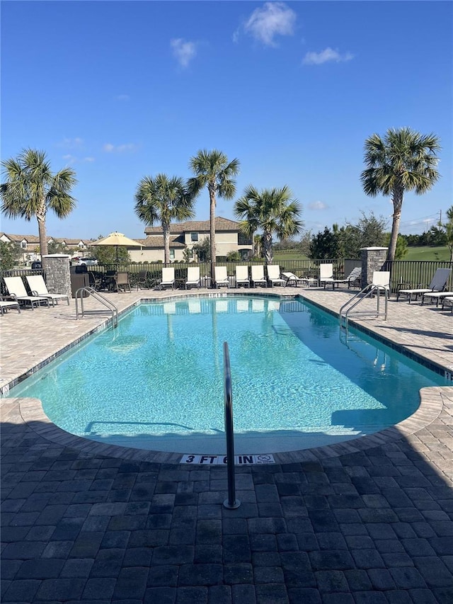 view of pool with a patio area