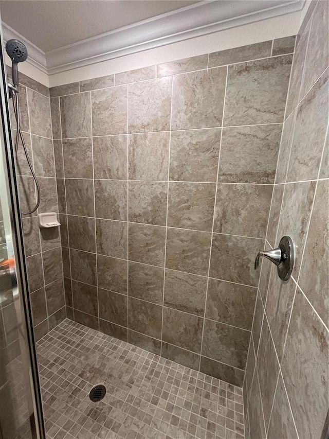 17520 Gawthrop Dr Unit 106, Lakewood Ranch, FL 34211 - bathroom featuring a shower stall and crown molding